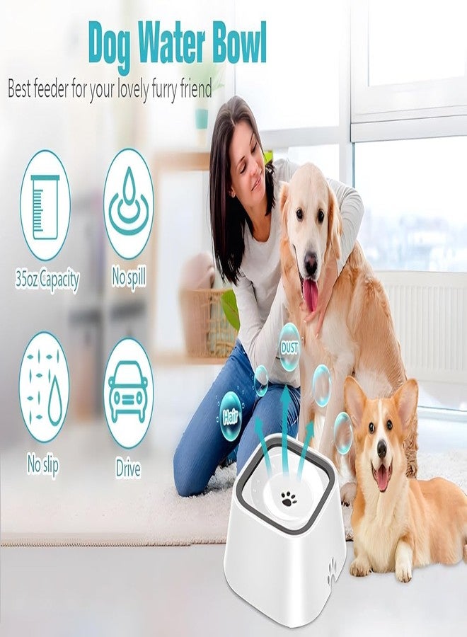 Bitrexup Dog Bowl No Spill,Pet Water Bowl No Drip Slow Water Feeder Cat Bowl,Pet Water Dispenser 70Oz/2L Large Capacity Travel Water Bowl for Dogs,Cats - Image 2